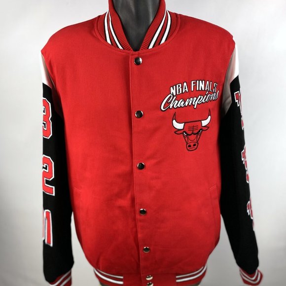 CHICAGO BULLS 6 TIME NBA FINALS COTTON CHAMPIONSHIP JACKET   M L XL 2X - Picture 3 of 7